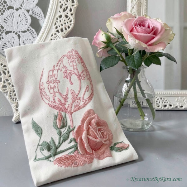 LAM Wine And Rose embroidery LAM Wine And Rose