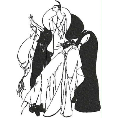 An embroidery design of four stylized figures in flowing garments, depicted in a fluid and artistic manner.