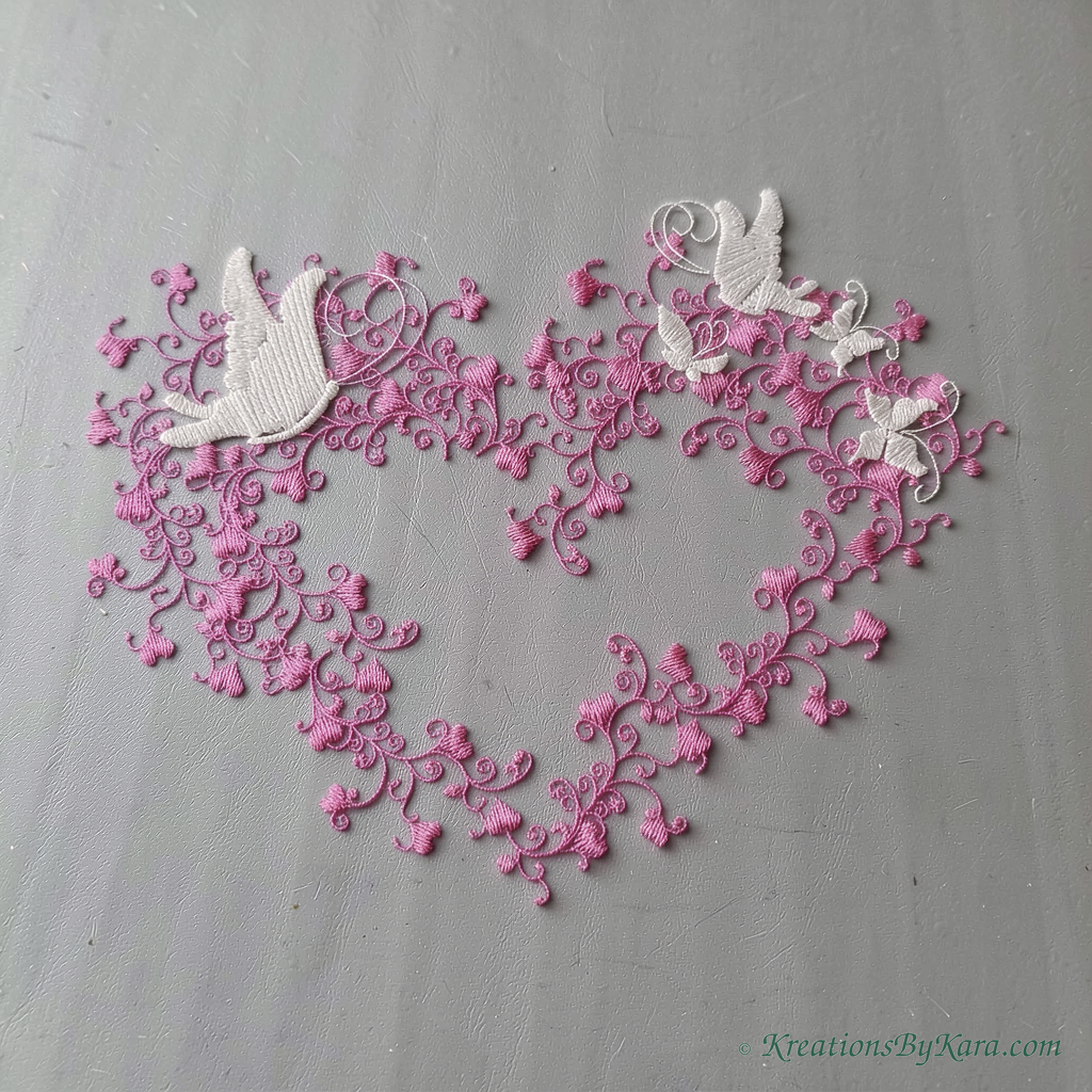 Amore Butterfly Wreath embroidery Amore Butterfly Wreath