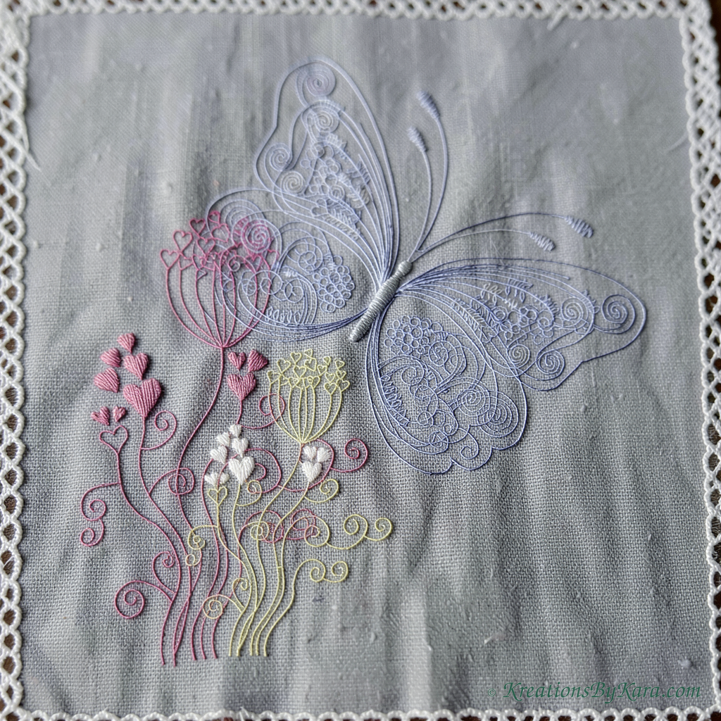 Amore Butterfly embroidery Amore Butterfly