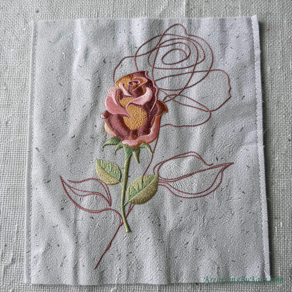Amore A Single Rose embroidery Amore A Single Rose