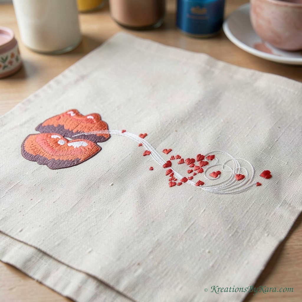 Amore Blow A Kiss embroidery Amore Blow A Kiss