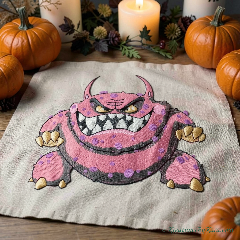 AMH Pink Demon embroidery AMH Pink Demon