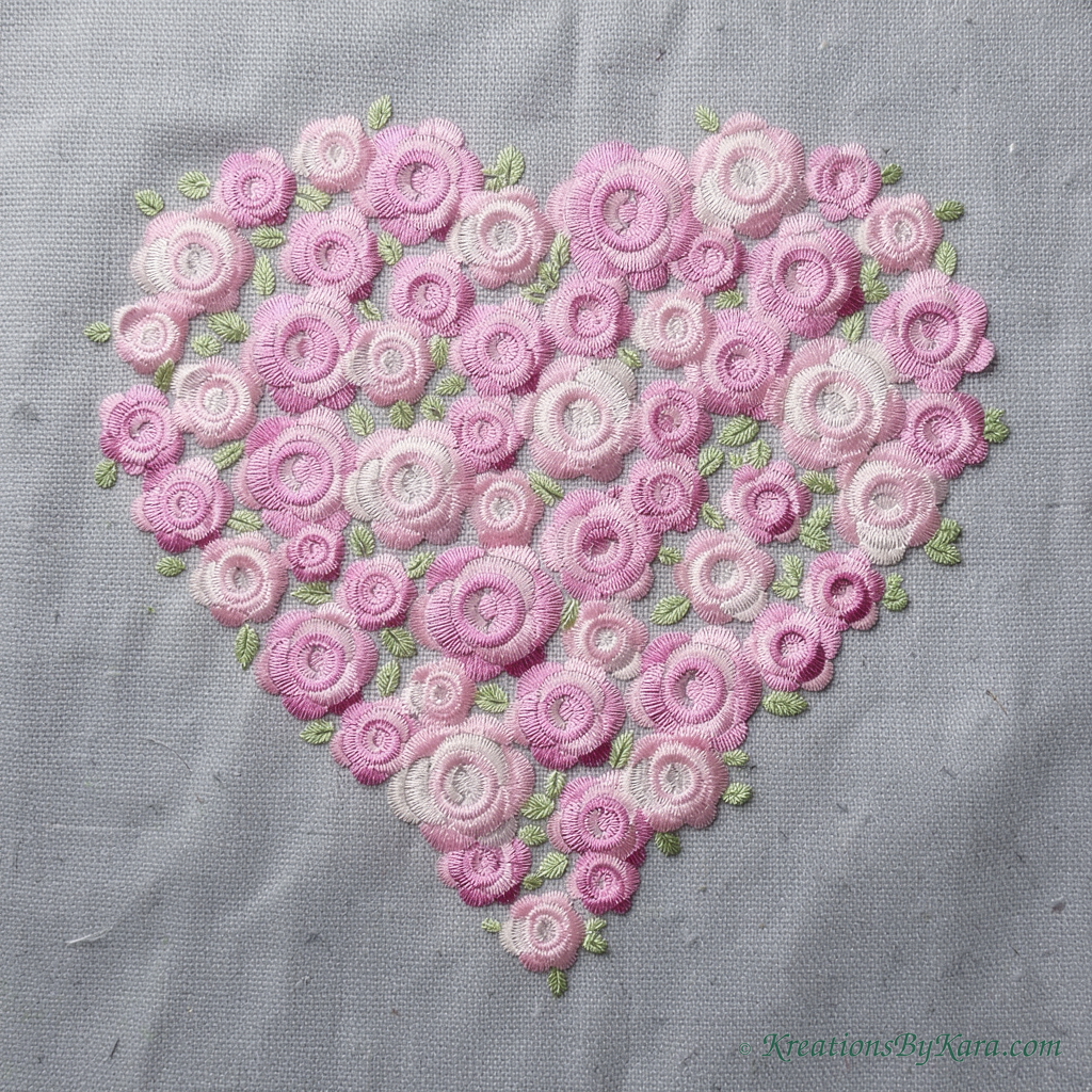 Heart Shaped Roses Embroidery Design embroidery Heart Shaped Roses Embroidery Design