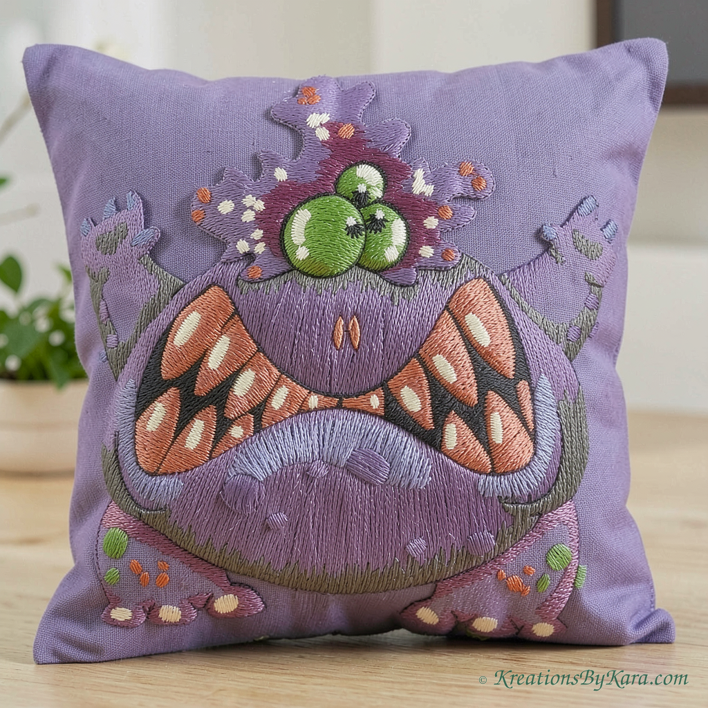 AMH Purple Monster embroidery AMH Purple Monster