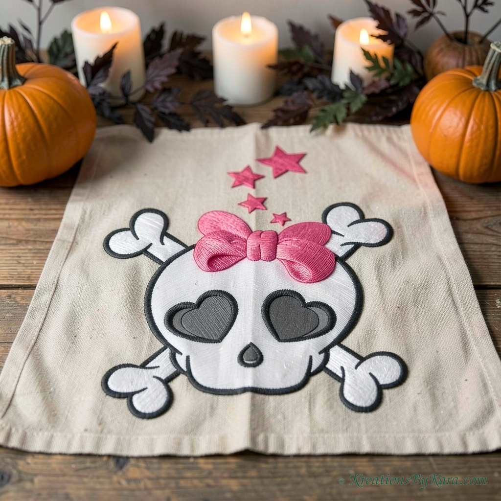 BIN Girl Skull embroidery BIN Girl Skull