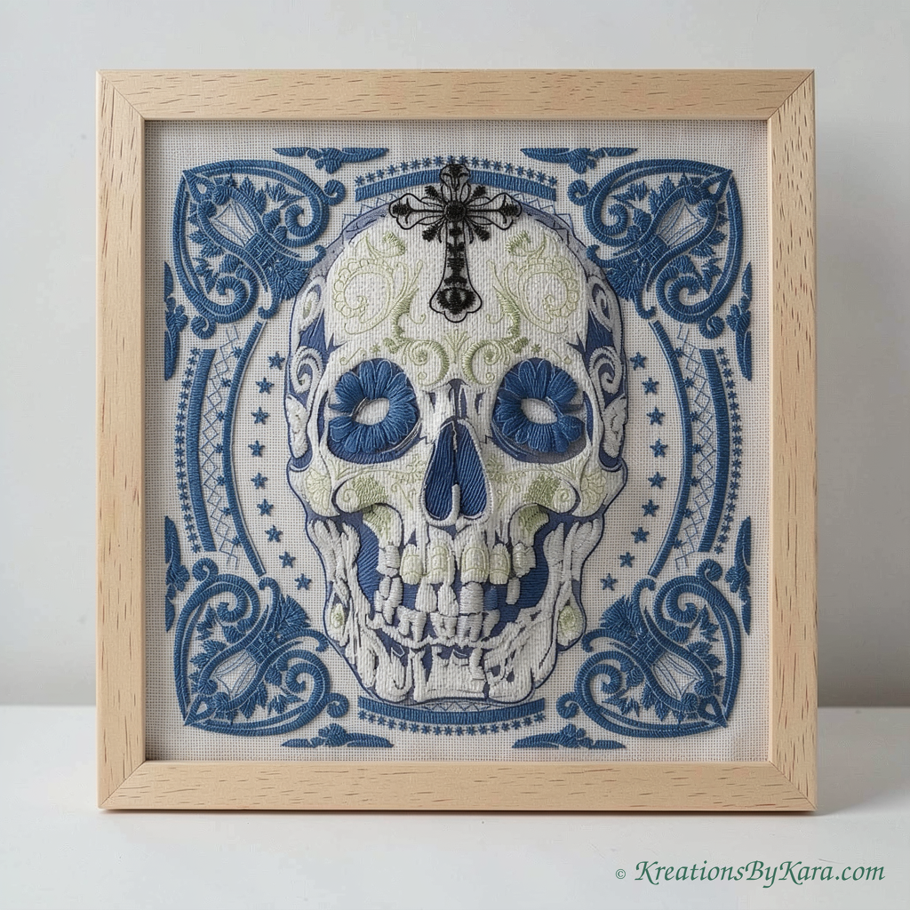 BAB Framed Skull embroidery BAB Framed Skull