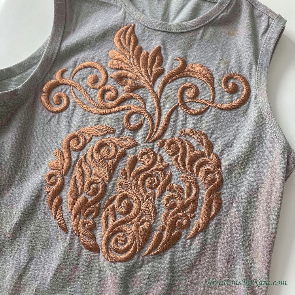 AHE Pumpkin In Scroll embroidery AHE Pumpkin In Scroll