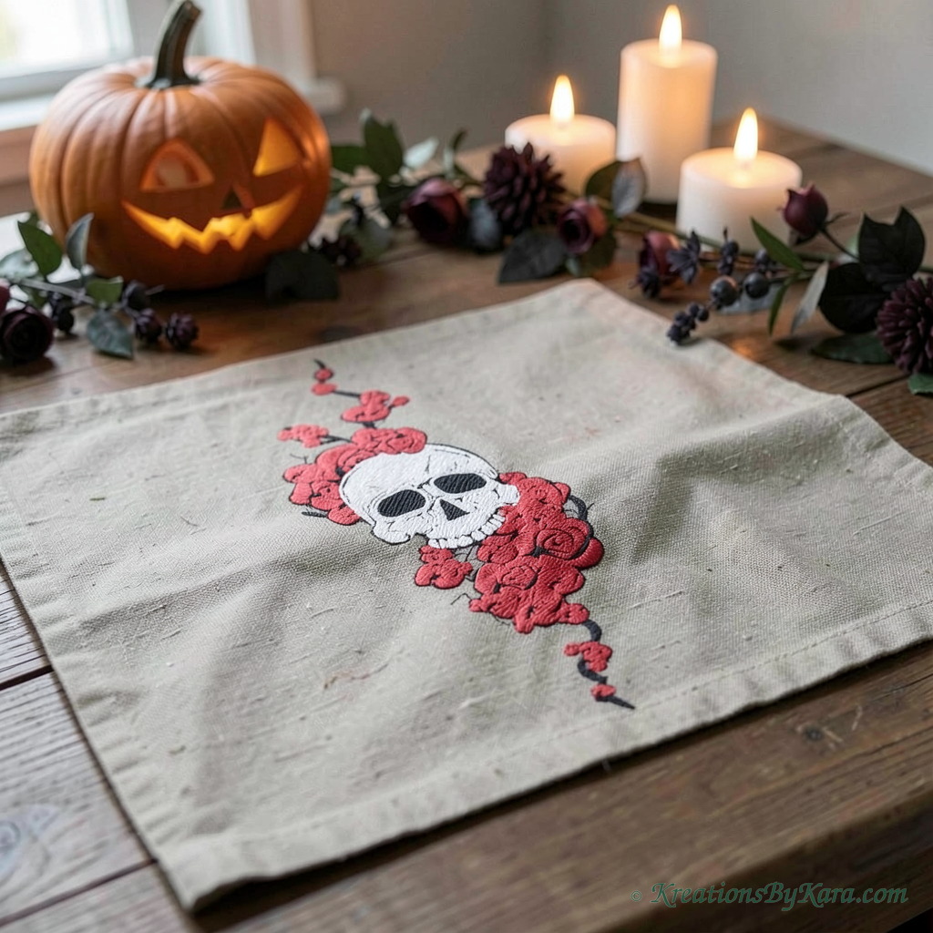 ABH Skull with Roses embroidery ABH Skull with Roses