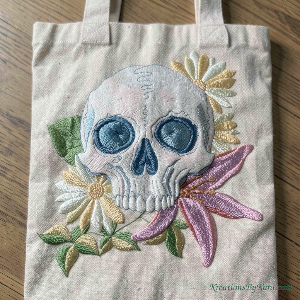 ABH Sunflower Skull embroidery ABH Sunflower Skull