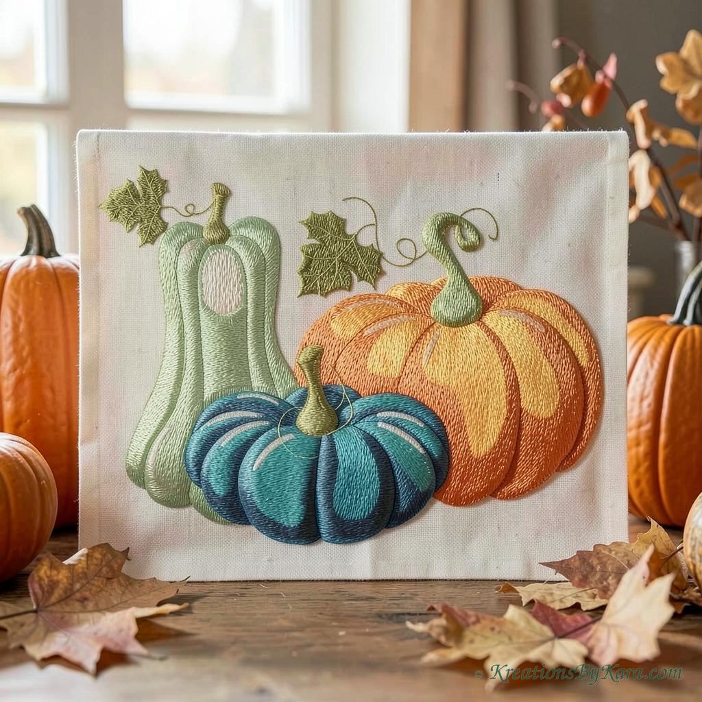 ATB Three Pumpkins embroidery ATB Three Pumpkins