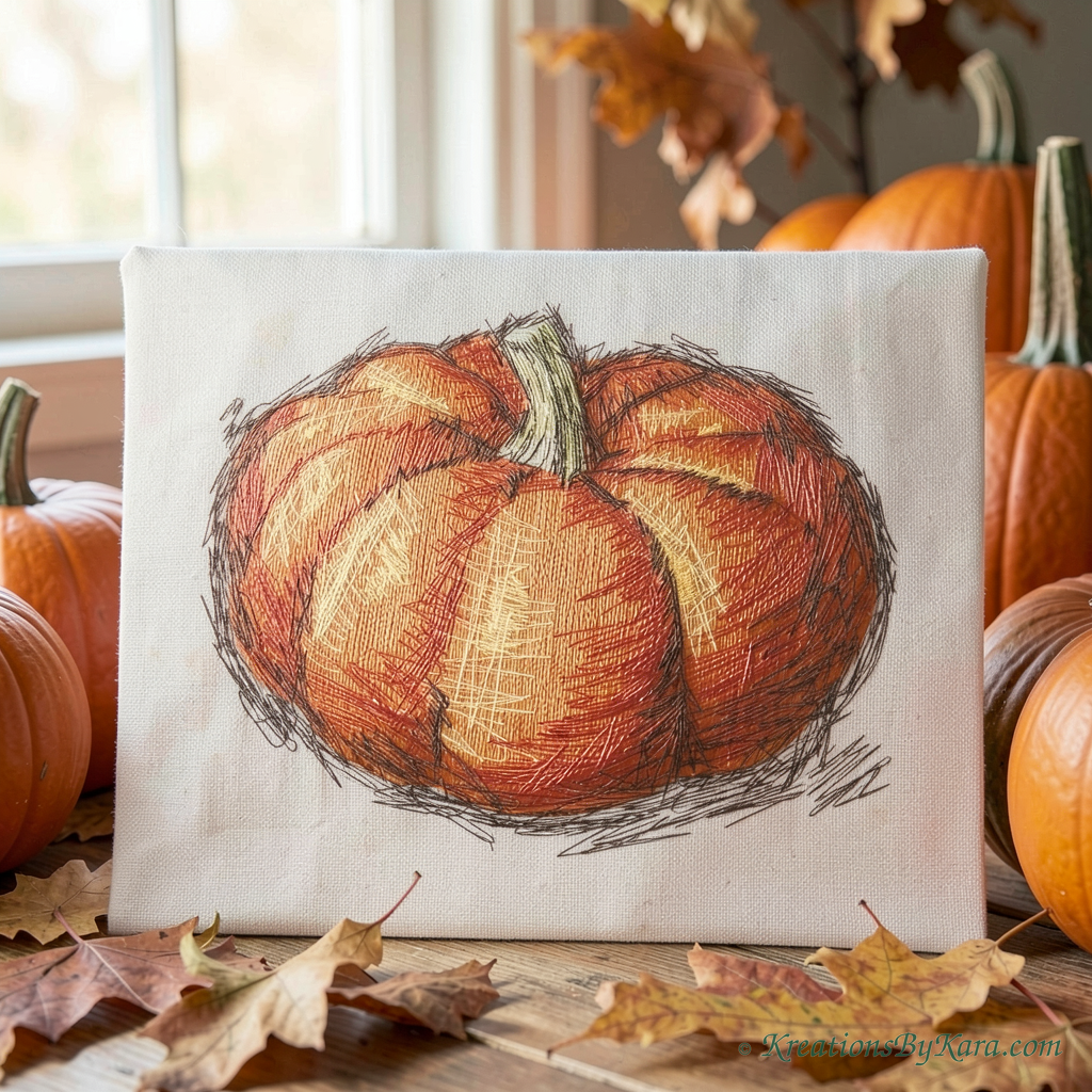 ATB Sketchy Pumpkin embroidery ATB Sketchy Pumpkin