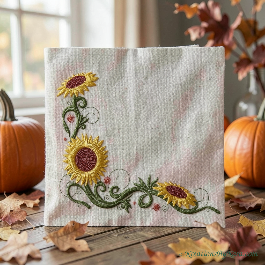 ATB Sunflower Corner embroidery ATB Sunflower Corner