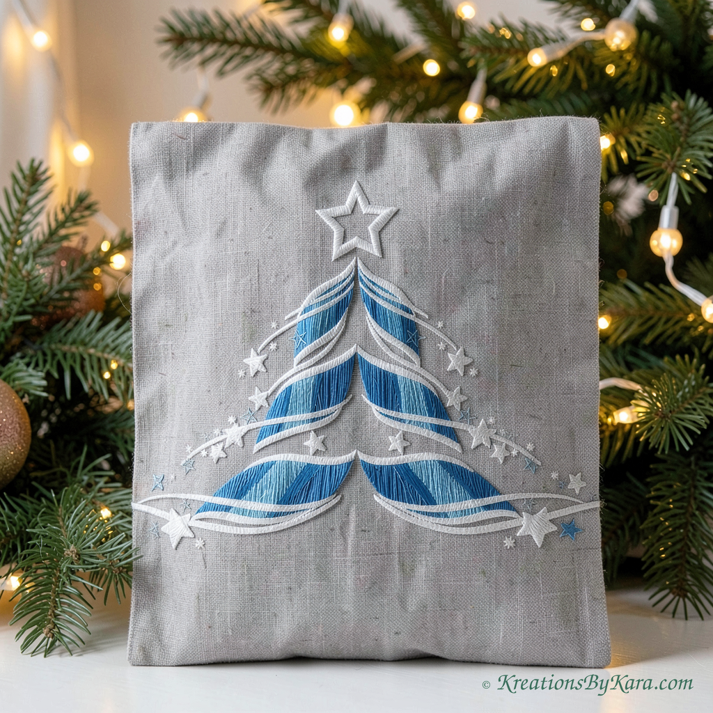 Blue Ribbons For Christmas Embroidery Design embroidery Blue Ribbons For Christmas Embroidery Design