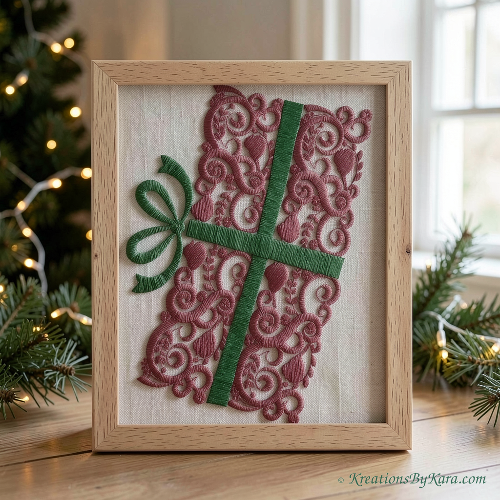 A Present Tree embroidery A Present Tree