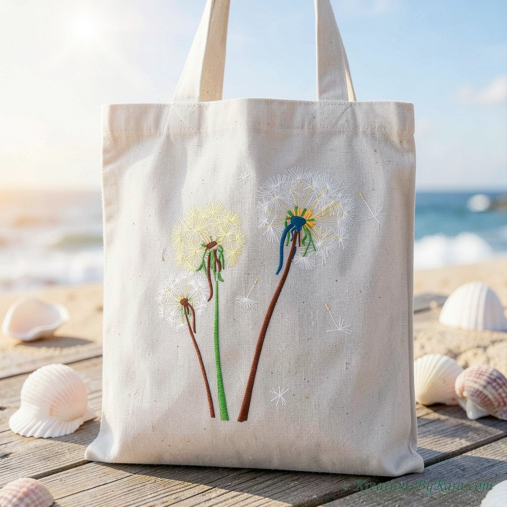 3 Puffs Dandelion Embroidery Design